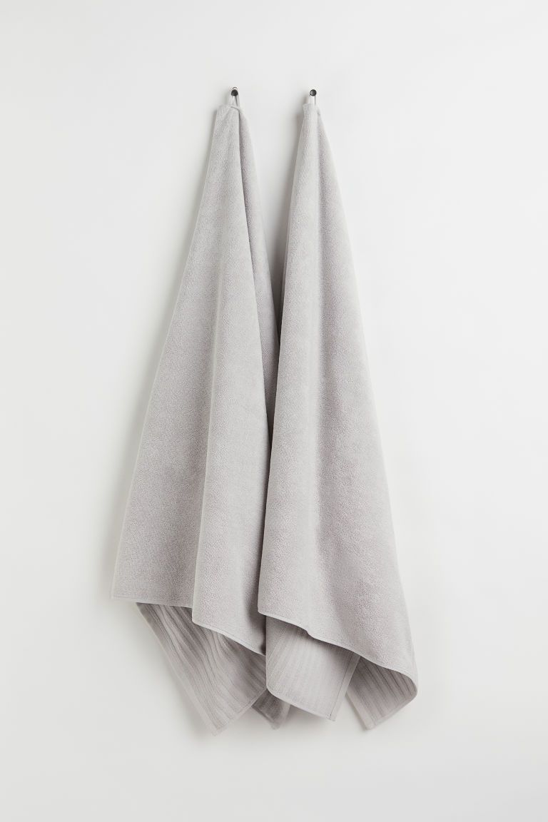 H & M - 2-pack Cotton Bath Sheets - Gray | H&M (US + CA)