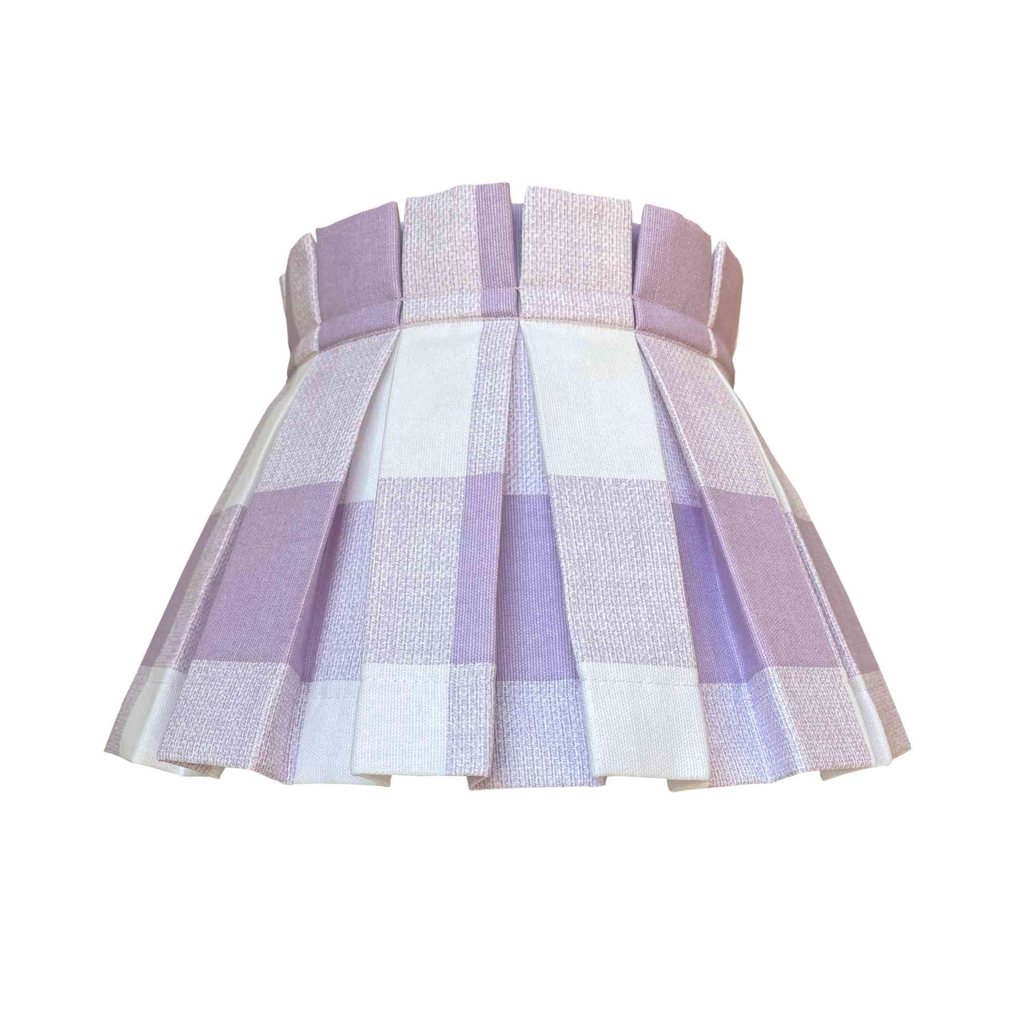 Plaid Box Pleat Lampshade Skirt Lilac | Ciélle Home | Cielle Home
