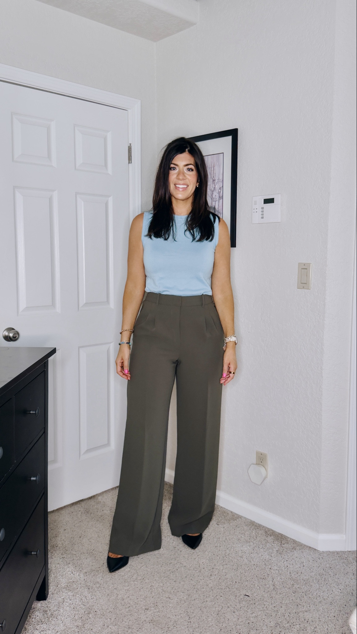 My favorite work pants- pants 4
I wear a 12 tall in these
The also come in a slimmer leg in curvy and linen 

#LTKWorkwear #LTKMidsize #LTKTall