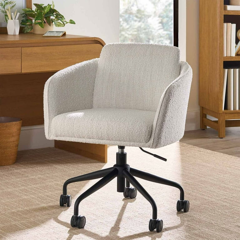 Better Homes & Gardens Juliet Office Chair, Ivory Boucle and Matte Black | Walmart (US)