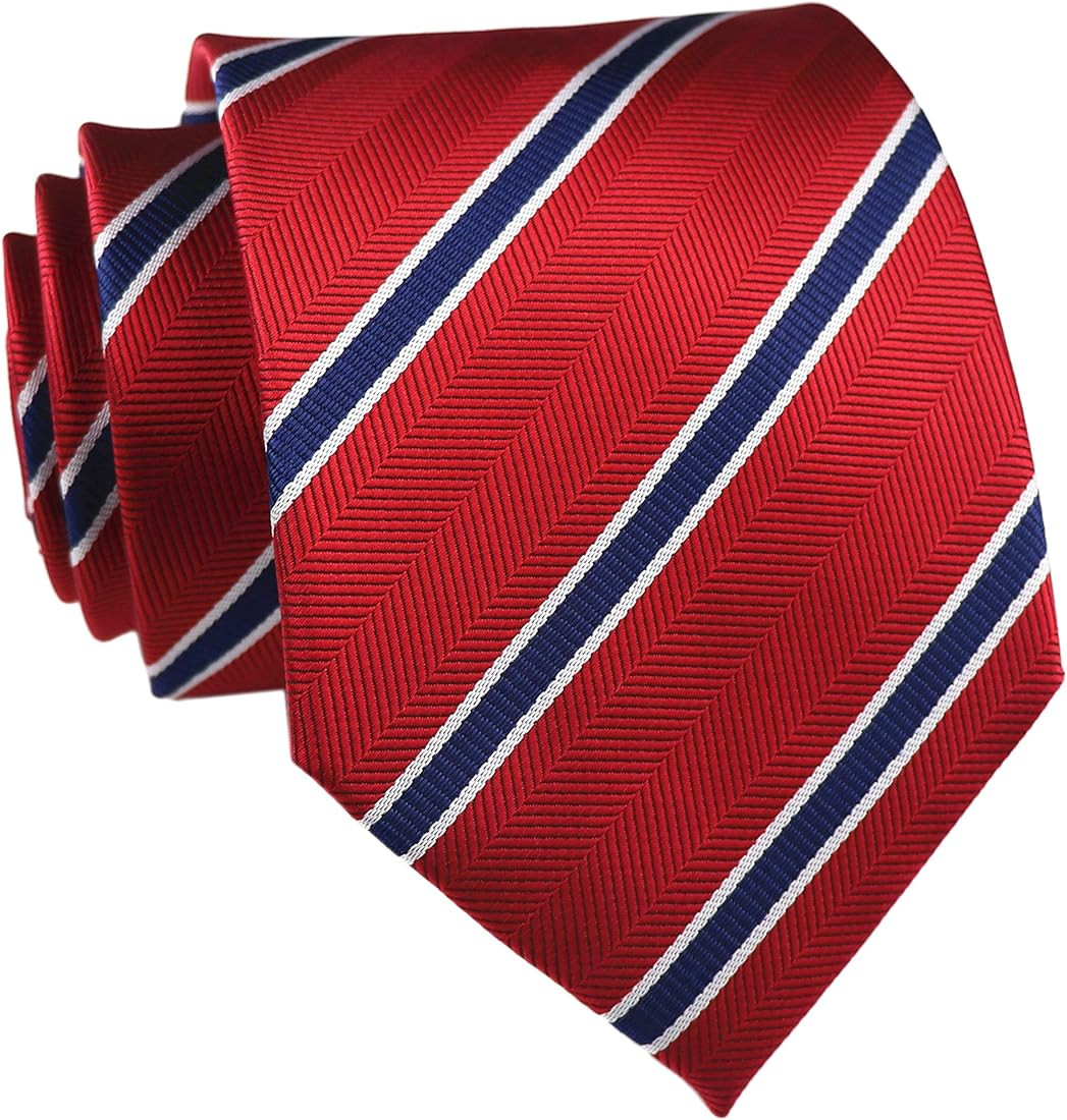 Elfeves Men's Modern Fine Stripe Silm Ties Woven Formal Business Suit Necktie | Amazon (US)