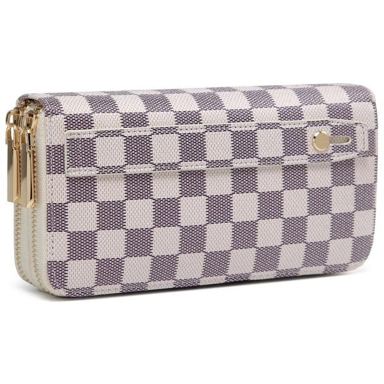 Daisy Rose RFID Blocking Protection Women's Casual Continental Wallet, Cream Checkered | Walmart (US)
