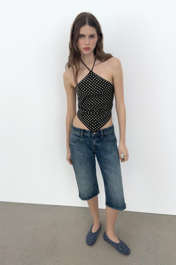 STUDDED HALTER TOP | Zara US