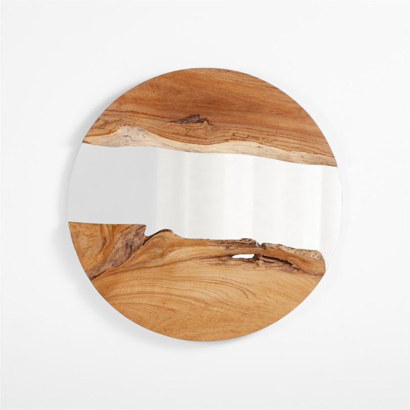 Phlox Live Edge Wood Round Mirror + Reviews | Crate & Barrel | Crate & Barrel