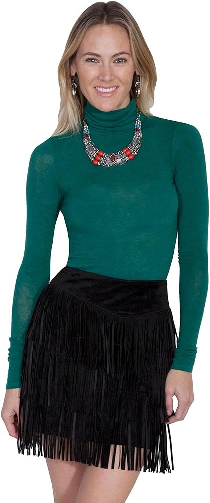 Scully Women's Fringe Tiered Suede Mini Skirt - L704-Trq | Amazon (US)