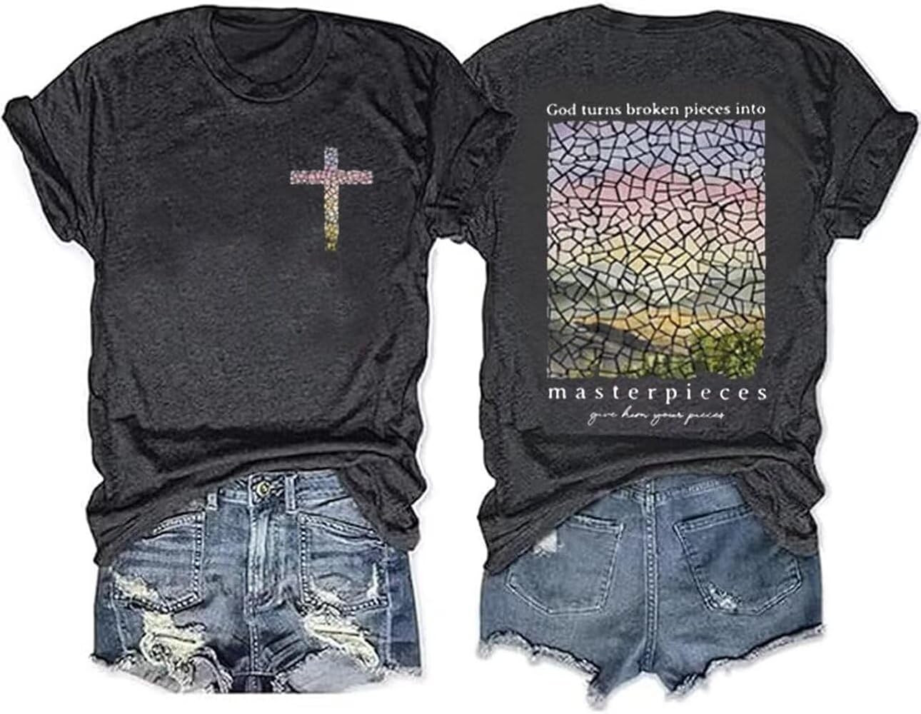 Christian Bible Verse Graphic T Shirts Women Jesus Religious Faith Shirts Crewneck 2 Sided Inspir... | Amazon (US)