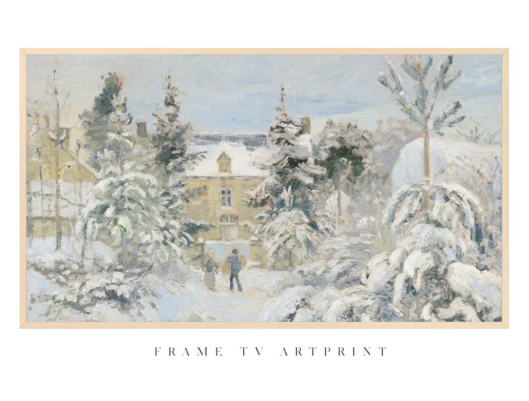 Samsung Frame TV art Vintage | "Winter Time Scenery"  | Snow | Minimal | Holiday | Landscape | Ch... | Etsy (US)