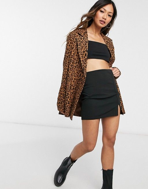 Urban Threads oversized blazer in leopard - part of a set | ASOS (Global)