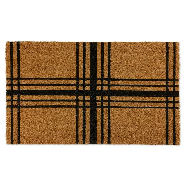 DII Black Farmhouse Plaid Coir Doormat, 18x30" - Walmart.com | Walmart (US)