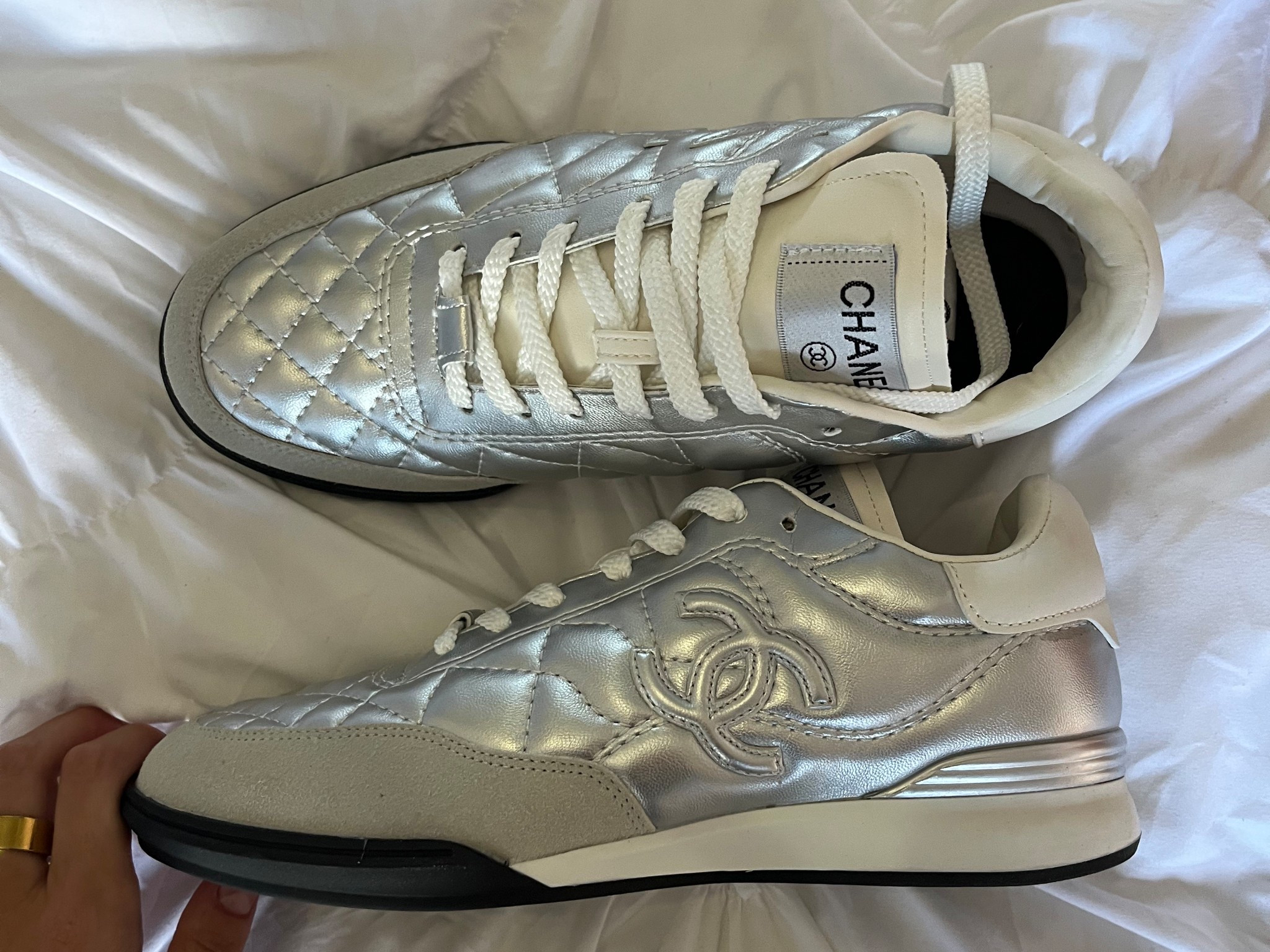 Chanel Silver Sneakers🤍 option is “silver", true to size!

#LTKspring #LTKstyletip #LTKsummer