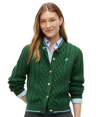 Women's Heritage Cable Long-Sleeve Cardigan Sweater | Macy's