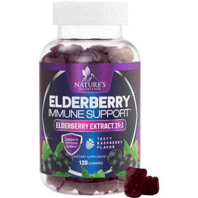 Sambucus Elderberry Immune Gummies, Daily Immune Support - Super Concentrated 35:1 Extract, Equivalent to 4200mg - 120 Gummies By Nature's Nutrition | Target