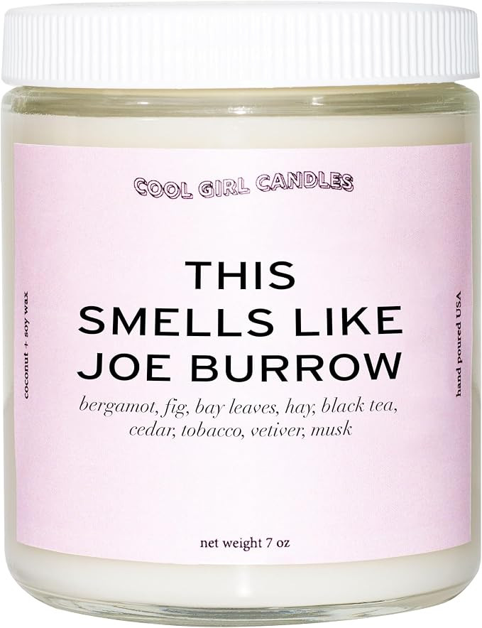 Cool Girl Candles | This Smells Like Joe Burrow Coconut Soy Wax Football Themed Candle, Gift for ... | Amazon (US)