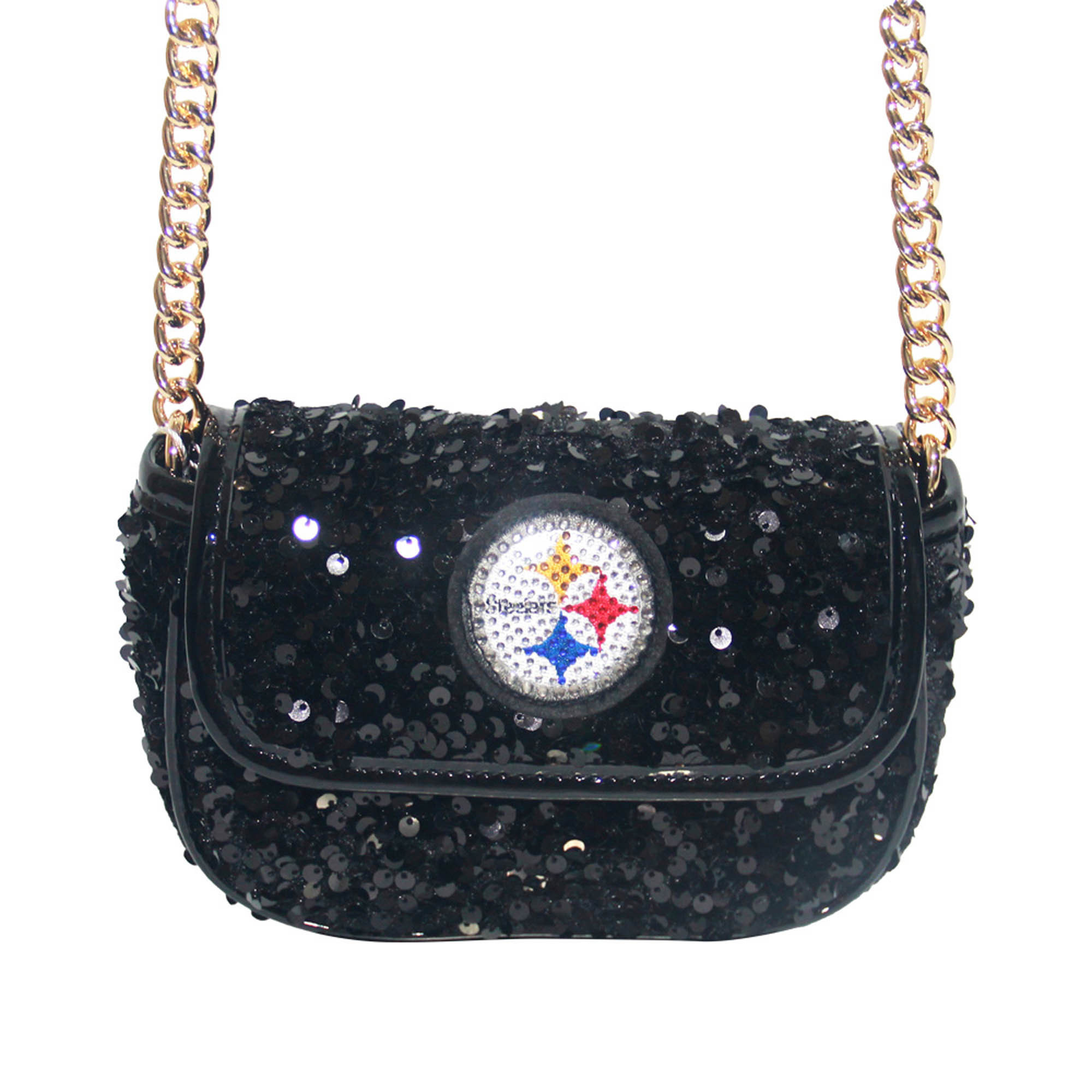 Cuce Black Pittsburgh Steelers Sequin Crossbody Bag | Fanatics