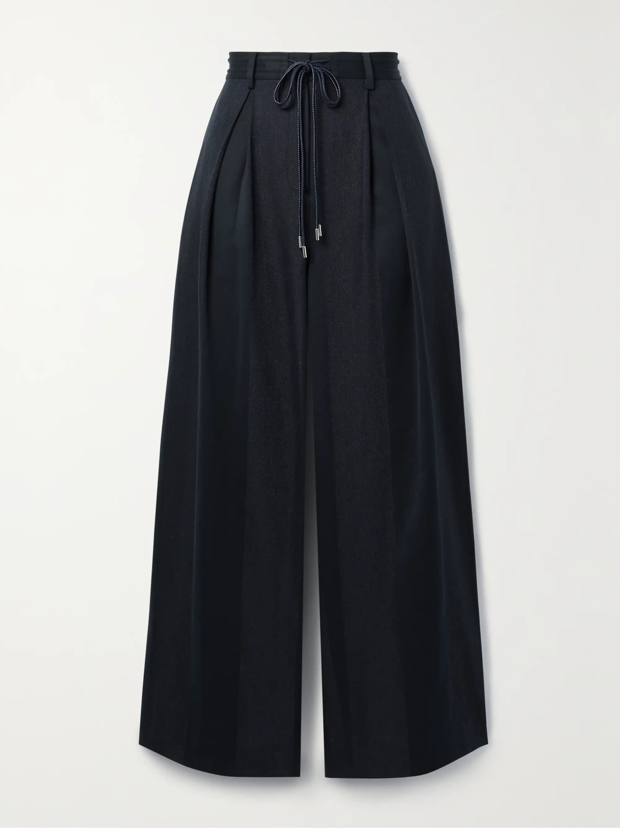 Fia paneled cotton and linen-blend wide-leg pants | NET-A-PORTER (US)