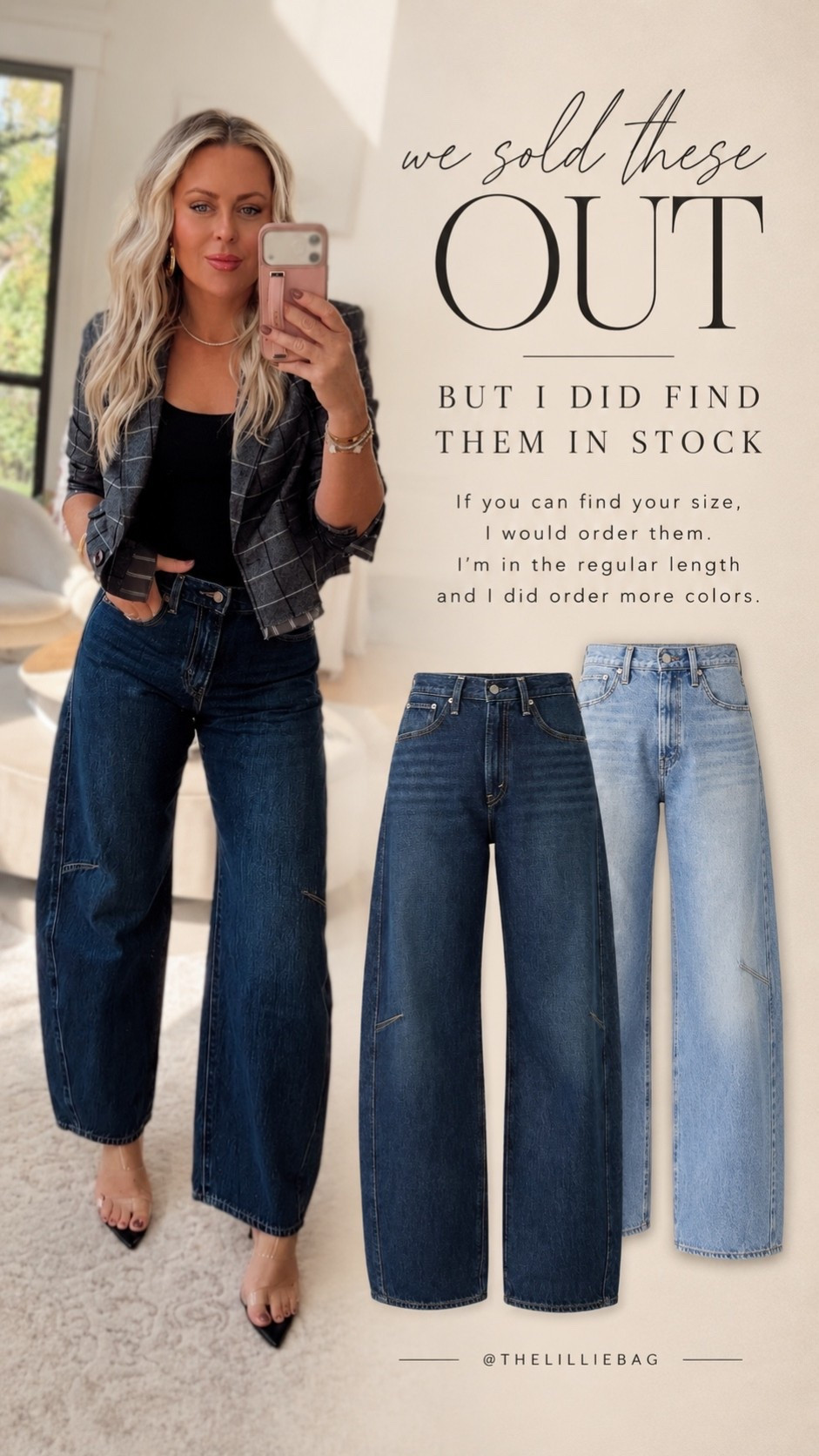 Back in stock! ✨✨✨
I’m OBSESSED with these jeans already ordered more colors! You can cinch the waist ladies and they are adorable on! I did size up one! Otherwise I think tts. I usually have to size up in this brand. Jacket I’m in small. 

Fall style. Plaid.

#LTKootd #LTKgrwm #LTKSaleAlert
