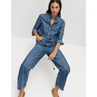 M&S Denim Shirt - 14 - Blue Denim, Blue Denim | Marks & Spencer IE