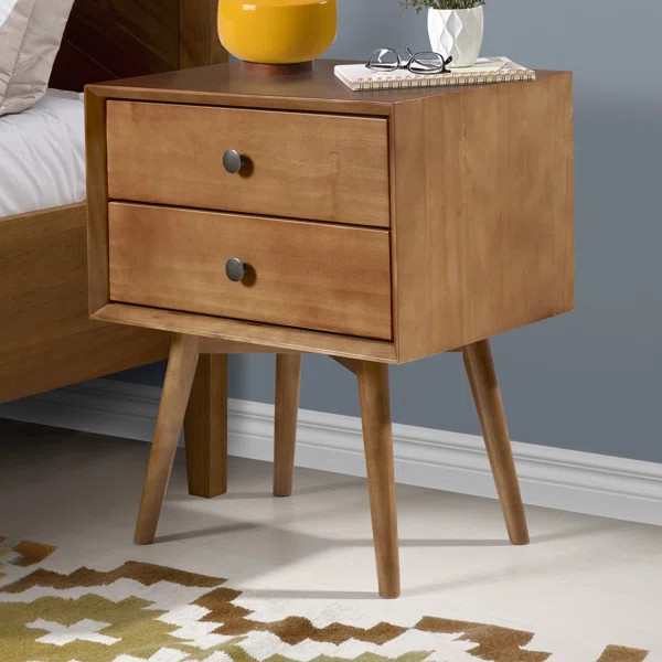 Gerow Mid-Century 2 Drawer Nightstand | Wayfair North America