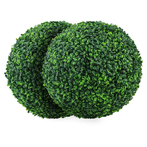 Sunnyglade 2 PCS 15.7 inch 4 Layers Artificial Plant Topiary Ball Faux Boxwood Decorative Balls for Backyard, Balcony,Garden, Wedding and Home Décor (15.7 inch) | Amazon (US)