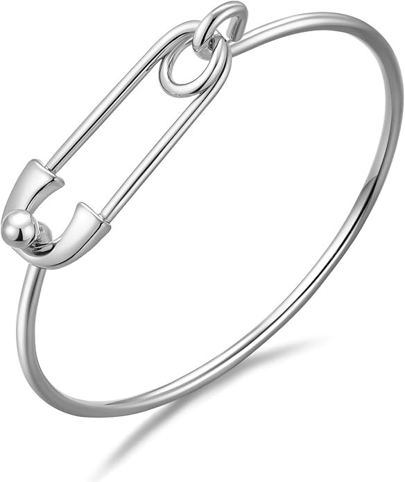 Gold Silver Link Bangle Bracelet for Women Simple Thin Cuff Bangle Bracelet Minimalist Jewelry | Amazon (US)