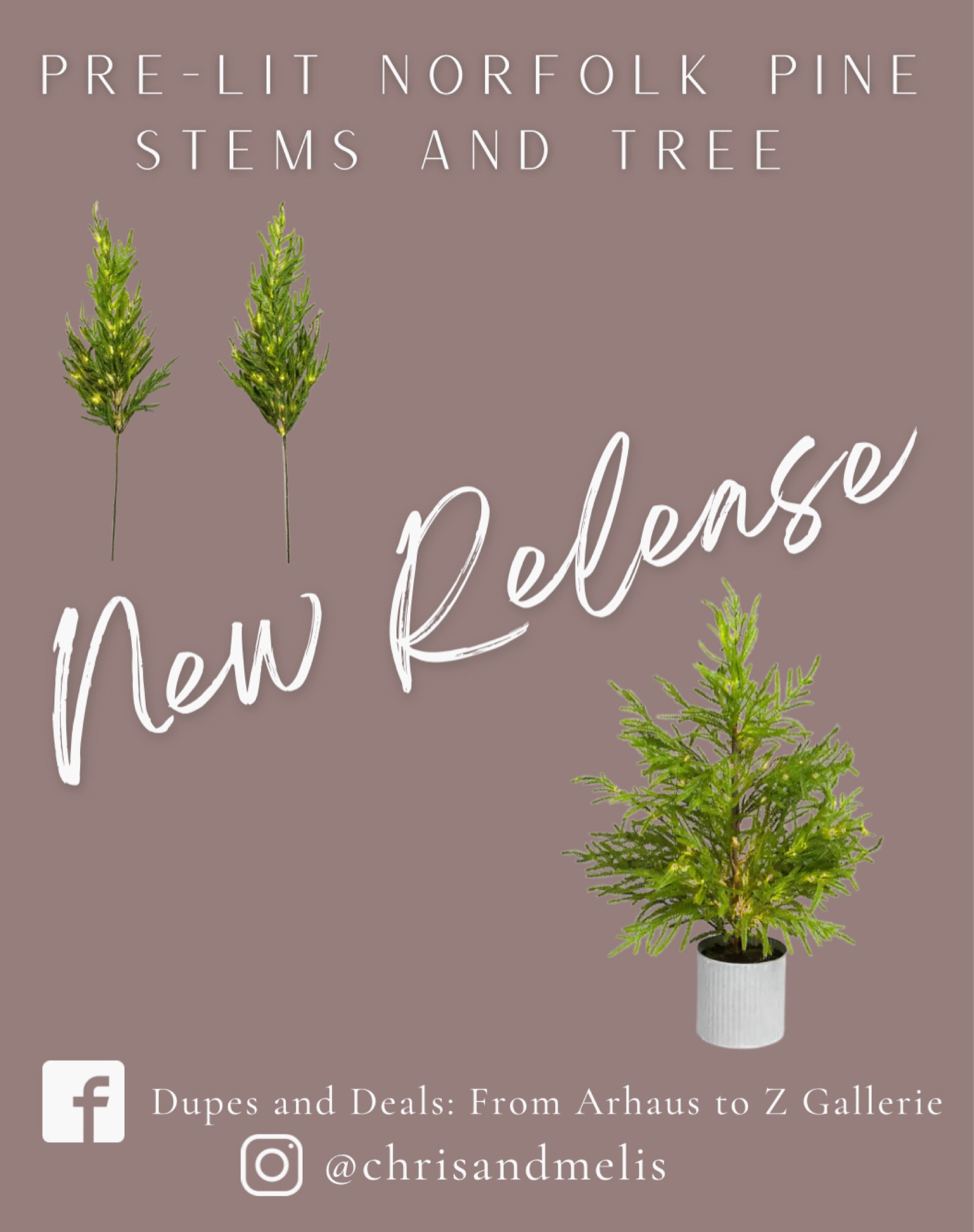 New release pre-lit Norfolk Pine stems and potted tree! These will sell fast! 

#LTKHoliday #LTKfindsunder50 #LTKSeasonal