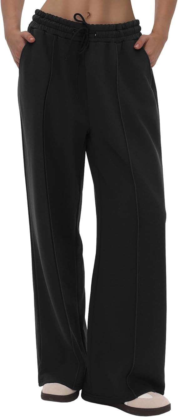 Wide Leg Sweatpants Women - Baggy High Waisted Straight Leg Loose Sweat Pants with Chic Seams Dra... | Amazon (US)