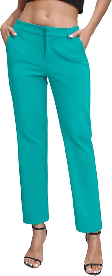 Urban CoCo Women's Elastic Waisted Dress Pants Business Work Casual Stretch Slacks with Pockets | Amazon (US)