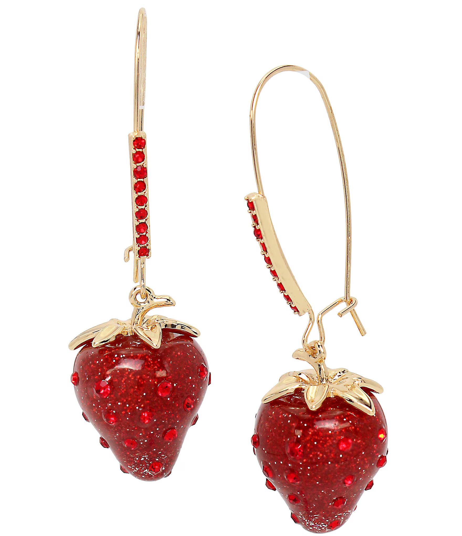 Red Crystal Strawberry Dangle Drop Earrings | Dillard's