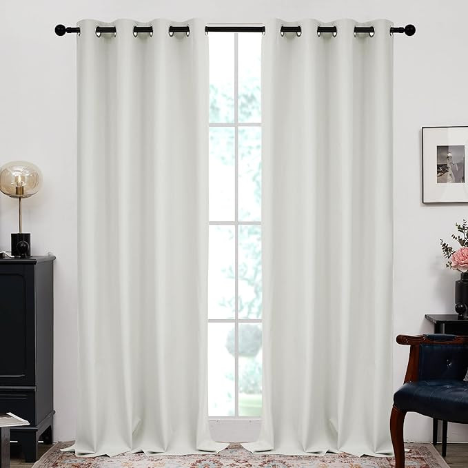 Deconovo 100% Blackout Lightweight Faux Linen Curtains for Bedroom Noise Reducing Thermal Insulat... | Amazon (US)