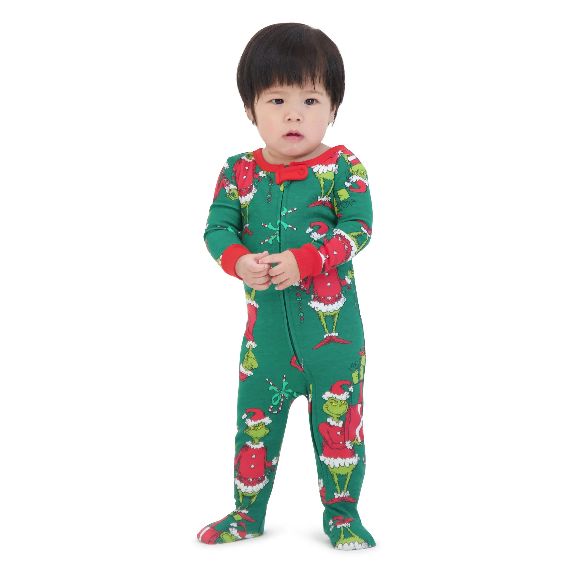 The Grinch Christmas Baby Long Sleeve Sleep N Play, Sizes 0/3M-24M | Walmart (US)