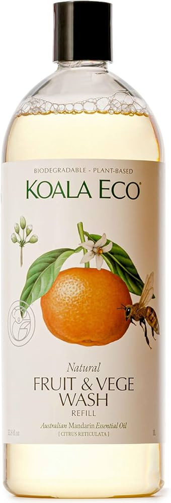 Koala Eco Fruit & Vegetable Wash - with Australian Mandarin Essential Oil - 34oz | Amazon (US)