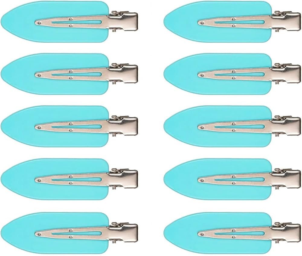 No Crease Hair Clips 10 Pack - Seamless No Bend Duck Bill Clips for Makeup Styling Thick Thin Hai... | Amazon (US)