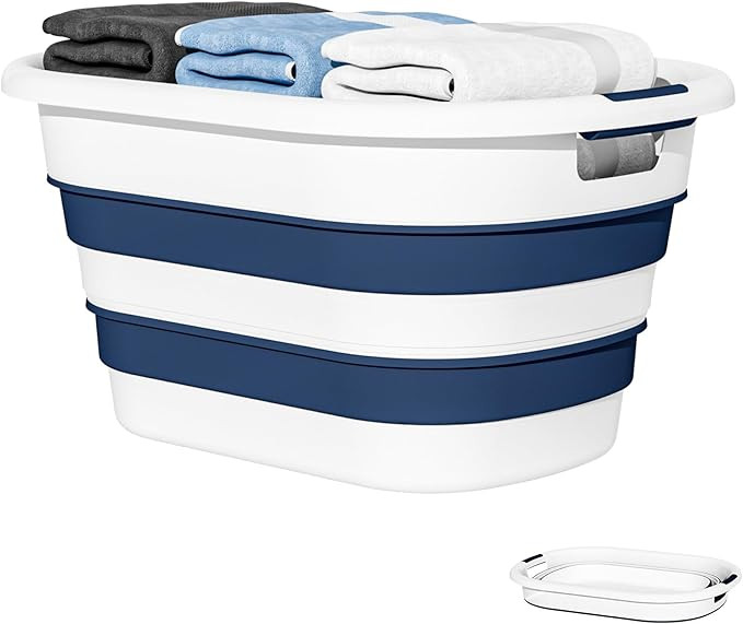 43L(11.5Gallon) Collapsible Laundry Basket Plastic, Pop Up Laundry hamper/Storage Container, Fold... | Amazon (US)
