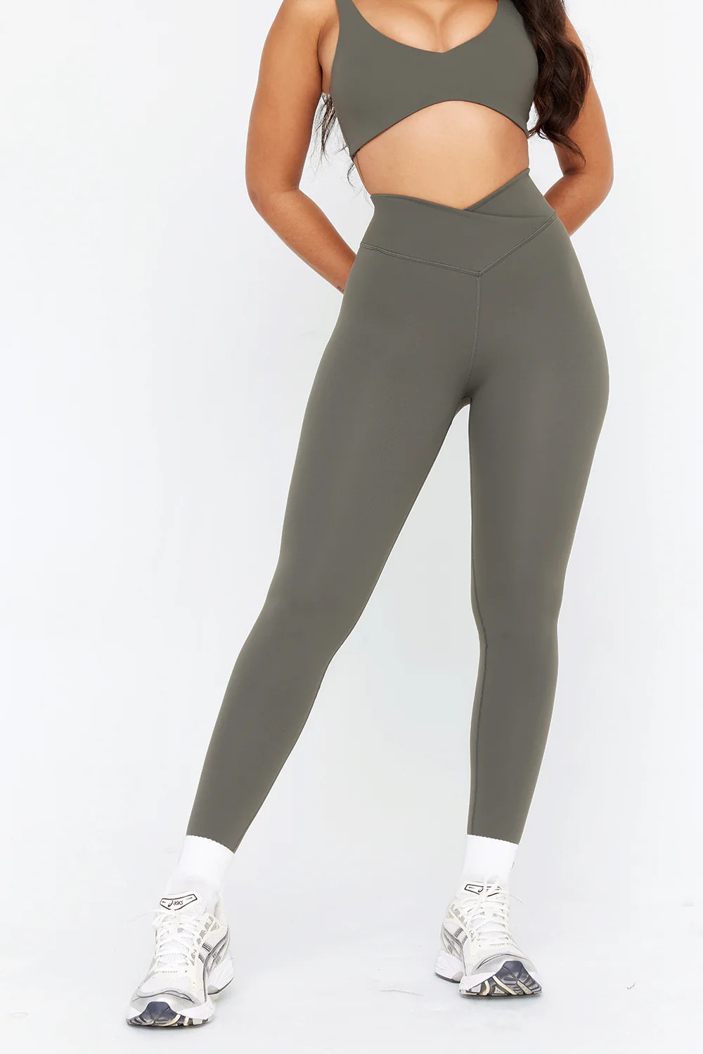 DAYFLEX WRAP HIGH WAISTED LEGGING - DARK OLIVE | TALA (UK)