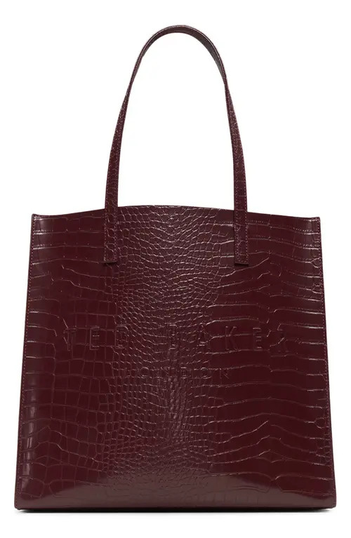 Ted Baker London Soocon Faux Leather Tote in Burgundy at Nordstrom | Nordstrom