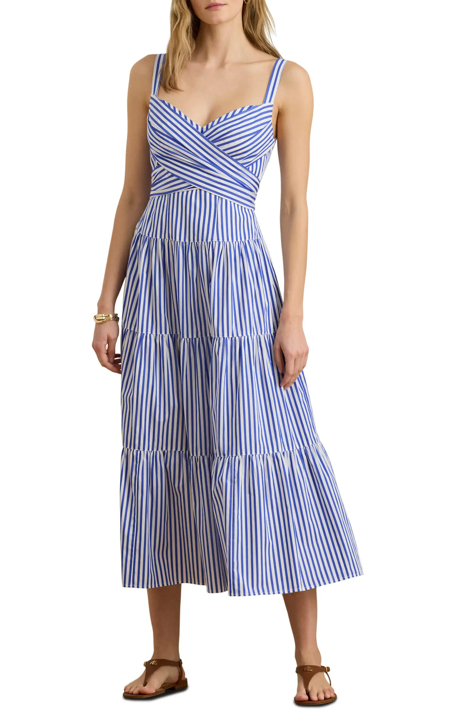 Stripe Tiered Cotton Broadcloth Sundress | Nordstrom