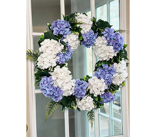 Simply Stunning Indoor/Outdoor 24" Hydrangea Wreath by Janine Graff - QVC.com | QVC