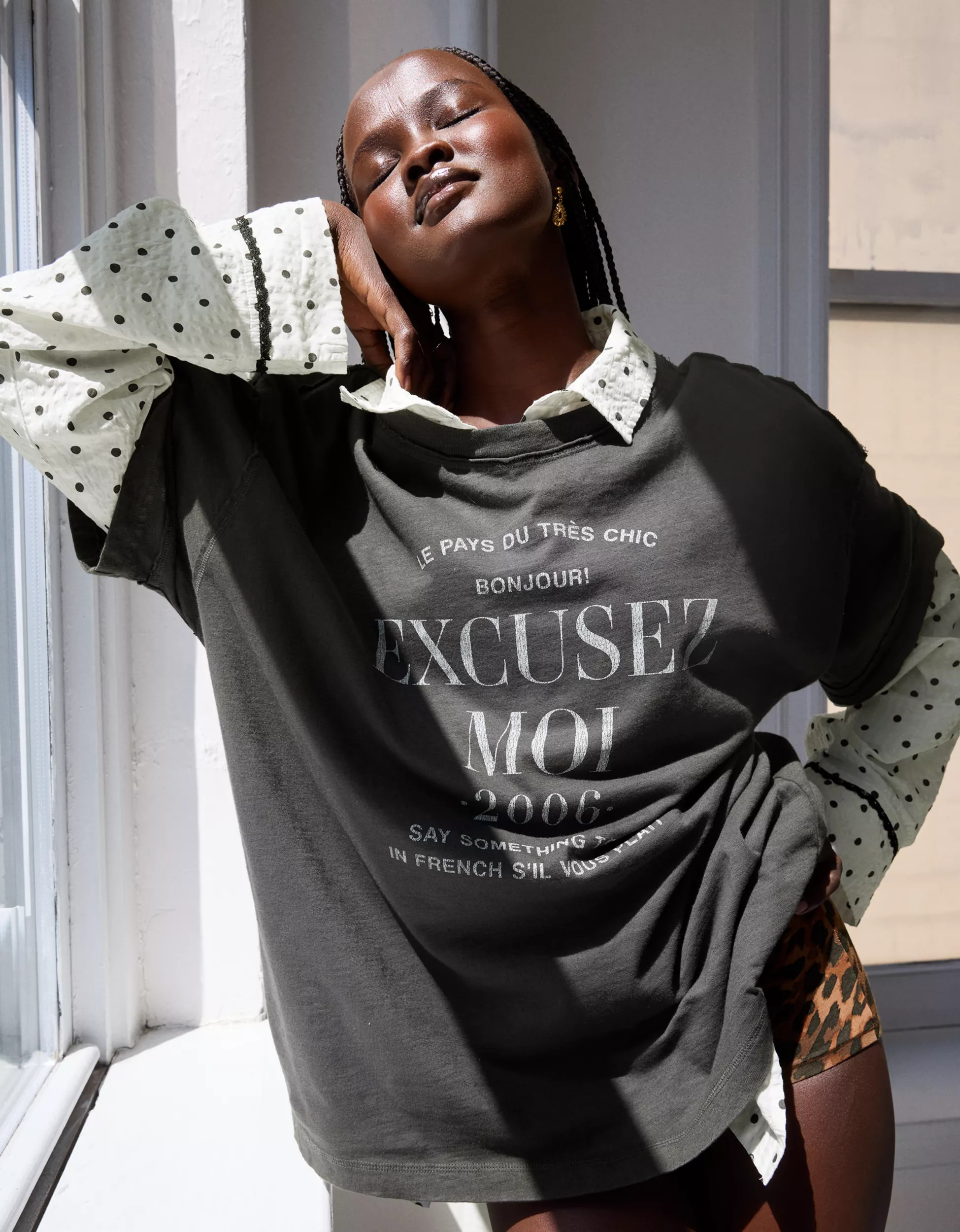 Aerie Crew Oversized Boyfriend T-Shirt | American Eagle Outfitters (US & CA)