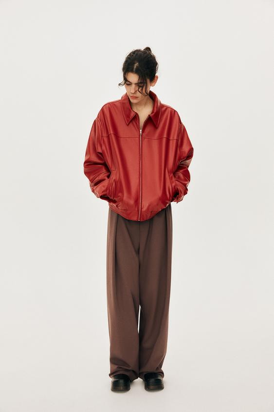 FAUX LEATHER BOMBER JACKET | Zara US