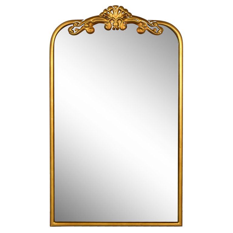 Gold Rectangle Metal Vintage-Inspired Ornate Decorative Accent Vanity Wall Mirror - 14" x 24" x 1... | Walmart (US)