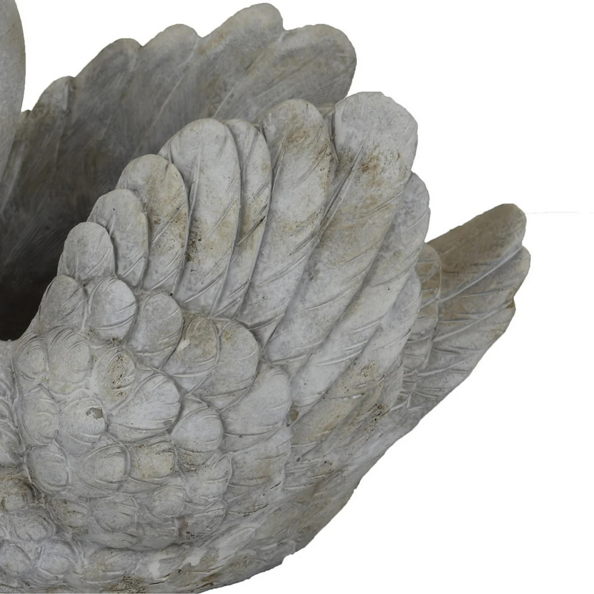 Jina Planter with Swan Sculpted Details, Gray Terracotta 10 Inch | Wayfair North America