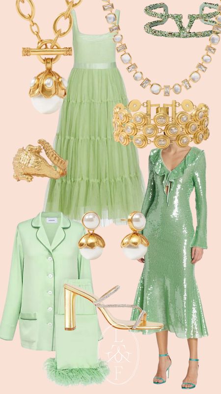 Green outfits. Green style. Summer to fall transition. Saks sale. Julie vos jewelry 

#LTKunder50 #LTKunder100

#LTKsalealert