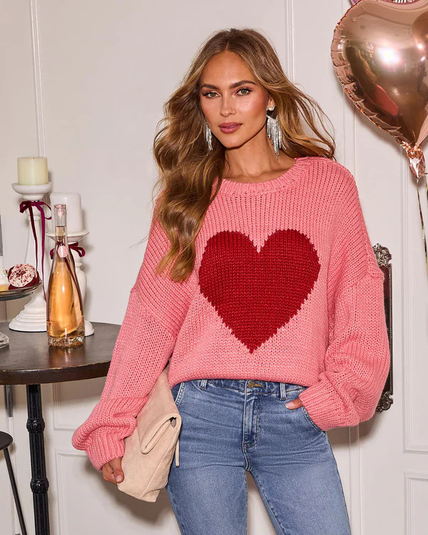 Romantic Intentions Heart Knit Sweater | VICI