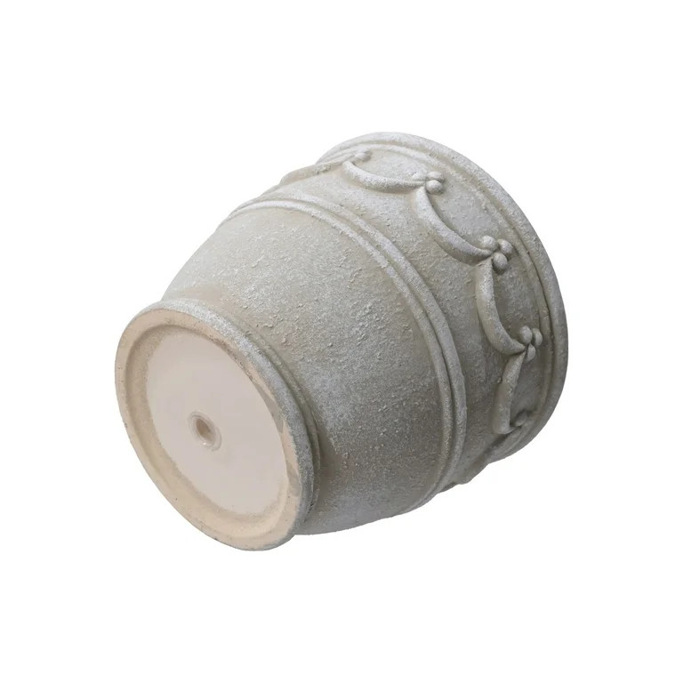 My Texas House Ceramic 8" Retro Planter, Wave Embossed, Cream | Walmart (US)