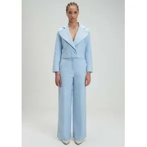 Calça Wide Leg Cintura Alta Azul P | OffPremium (BR)