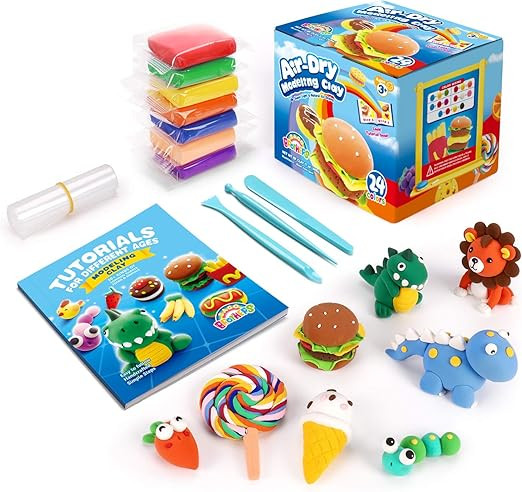 Sago Brothers Air Dry Clay, 24 Colors Modeling Clay for Kids, Molding Magic Clay for Slime add in... | Amazon (US)