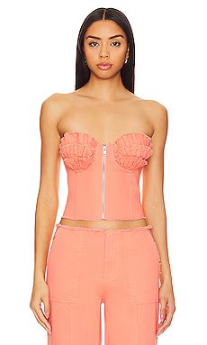 Lovers and Friends x Anja Dujaković Bruna Bustier Top in Soft Orange from Revolve.com | Revolve Clothing (Global)