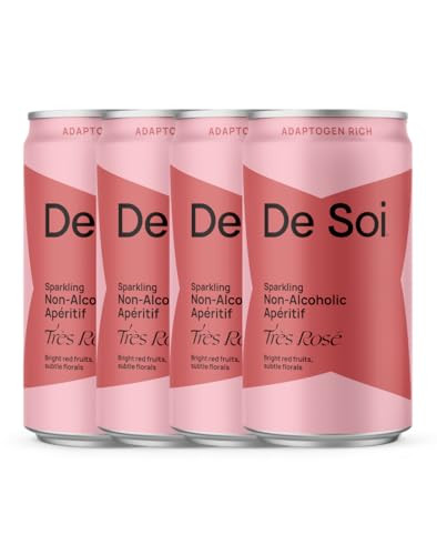 De Soi Très Rosé Non-Alcoholic Drinks 4-Pack (8 fl oz) Variety Pack - Ready to Drink Beverages, Alcohol Free Alternative, Sparkling Aperitifs with Adaptogens, Natural Botanicals & No Added Sugar | Amazon (US)