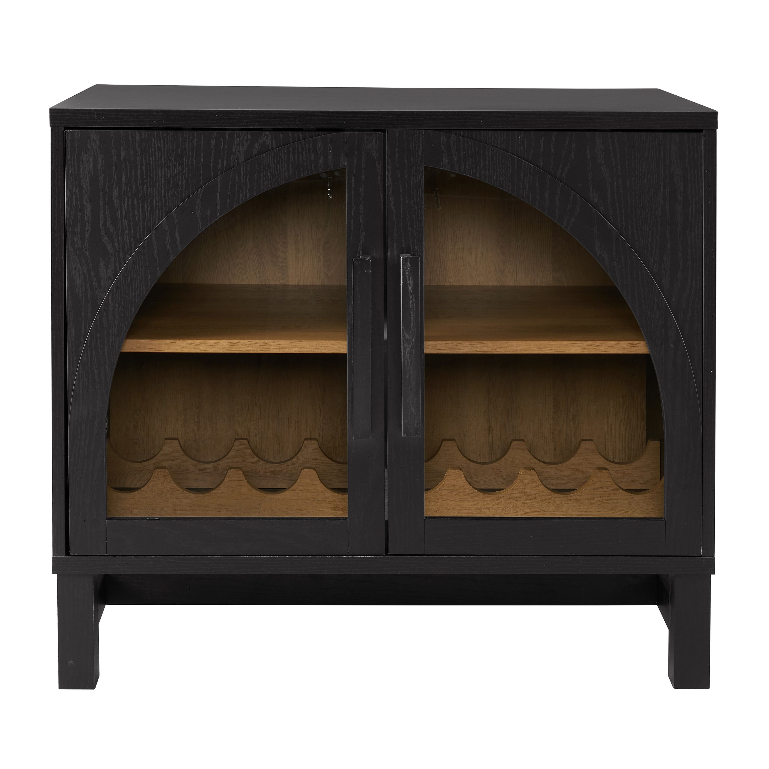 Better Homes & Gardens Juliet Arc Door Bar Cabinet, Black Wood Finish | Walmart (US)