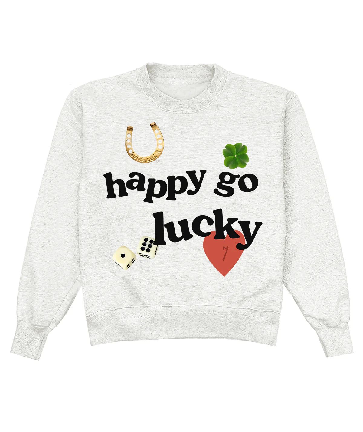 Happy Go Lucky Ash Crewneck | Shop Kristin Jones